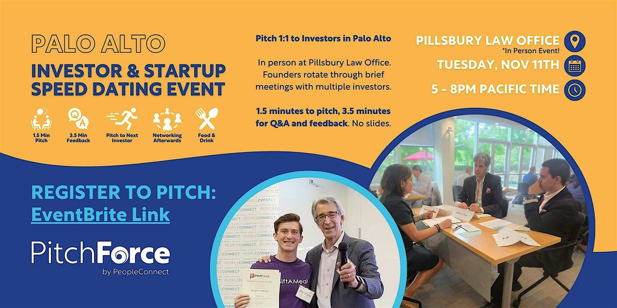 PitchForce Startup & Investor Speed Dating in Palo Alto