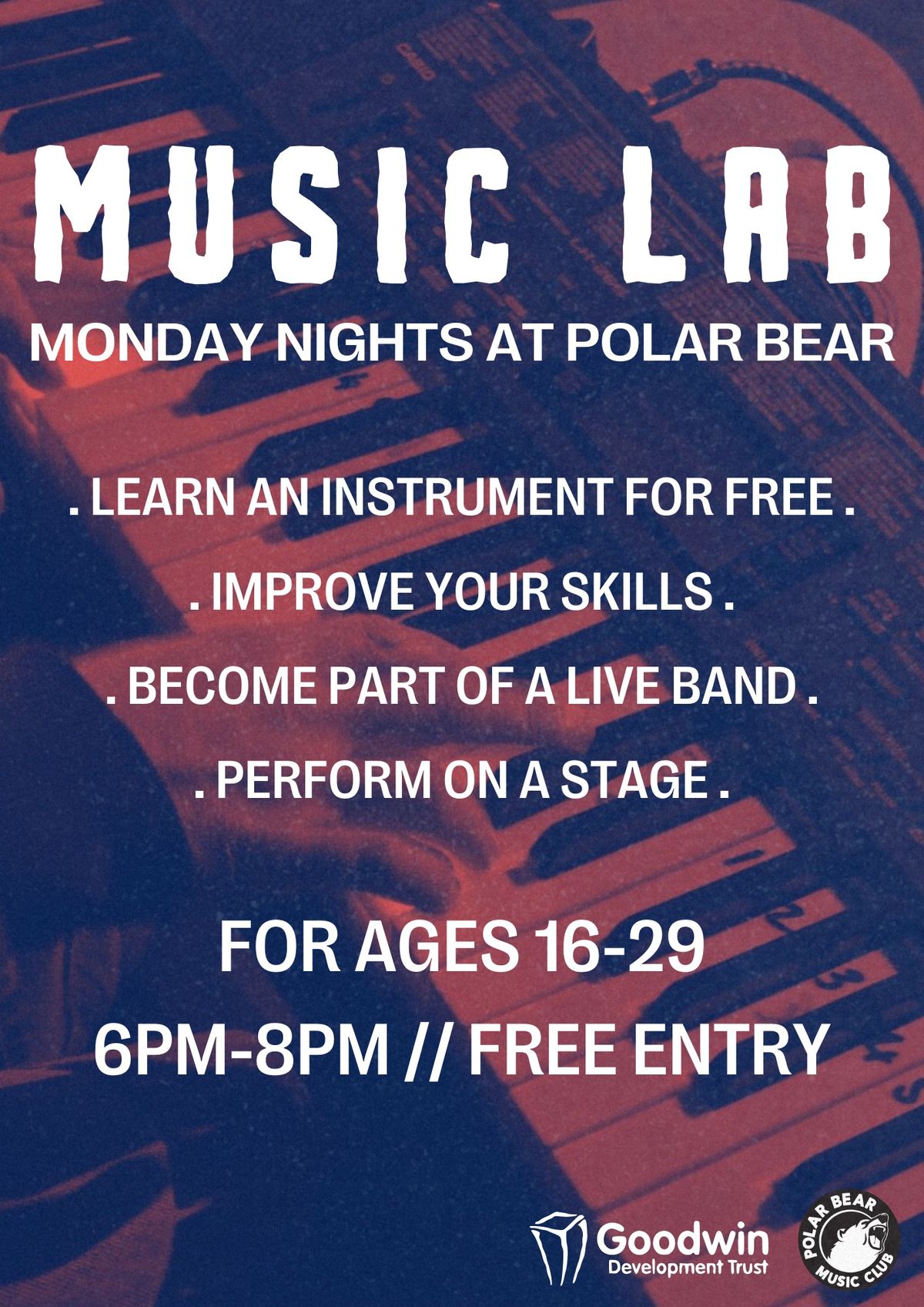 Music Lab | Monday Nights | Free Entry | Ages 16-29 | Polar Bear Music Club, Hull