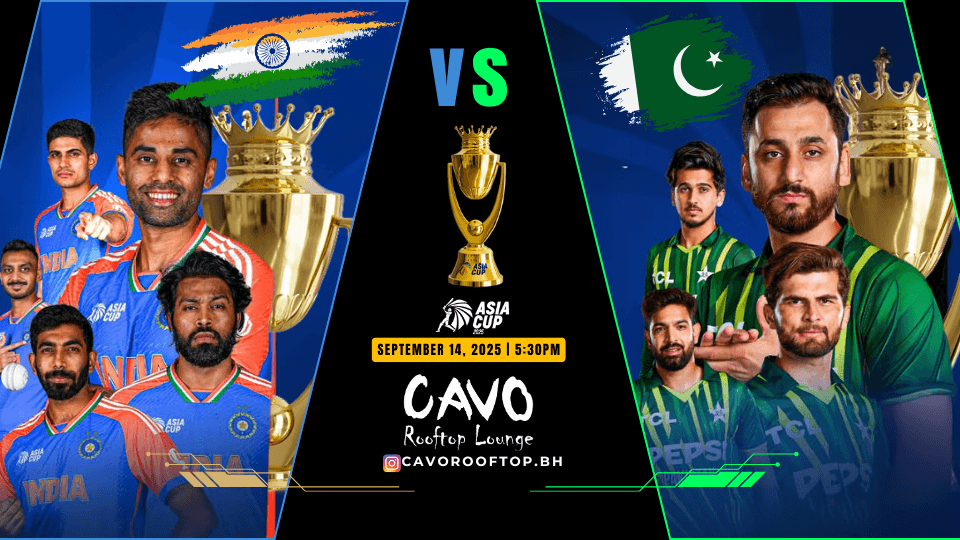India v Pakistan LIVE on Big Screen at Cavo Rooftop