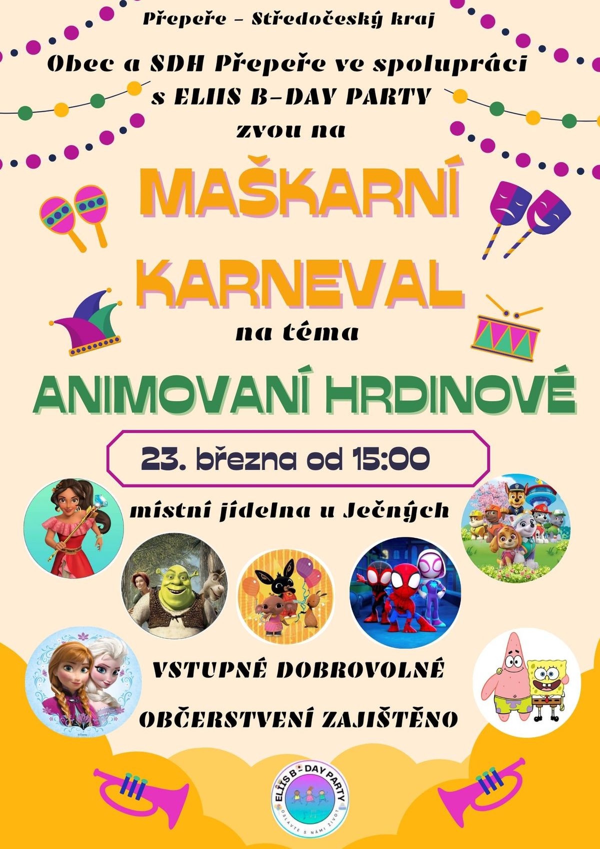 Ma\u0161karn\u00ed karneval na t\u00e9ma ANIMOVAN\u00cd HRDINOV\u00c9 