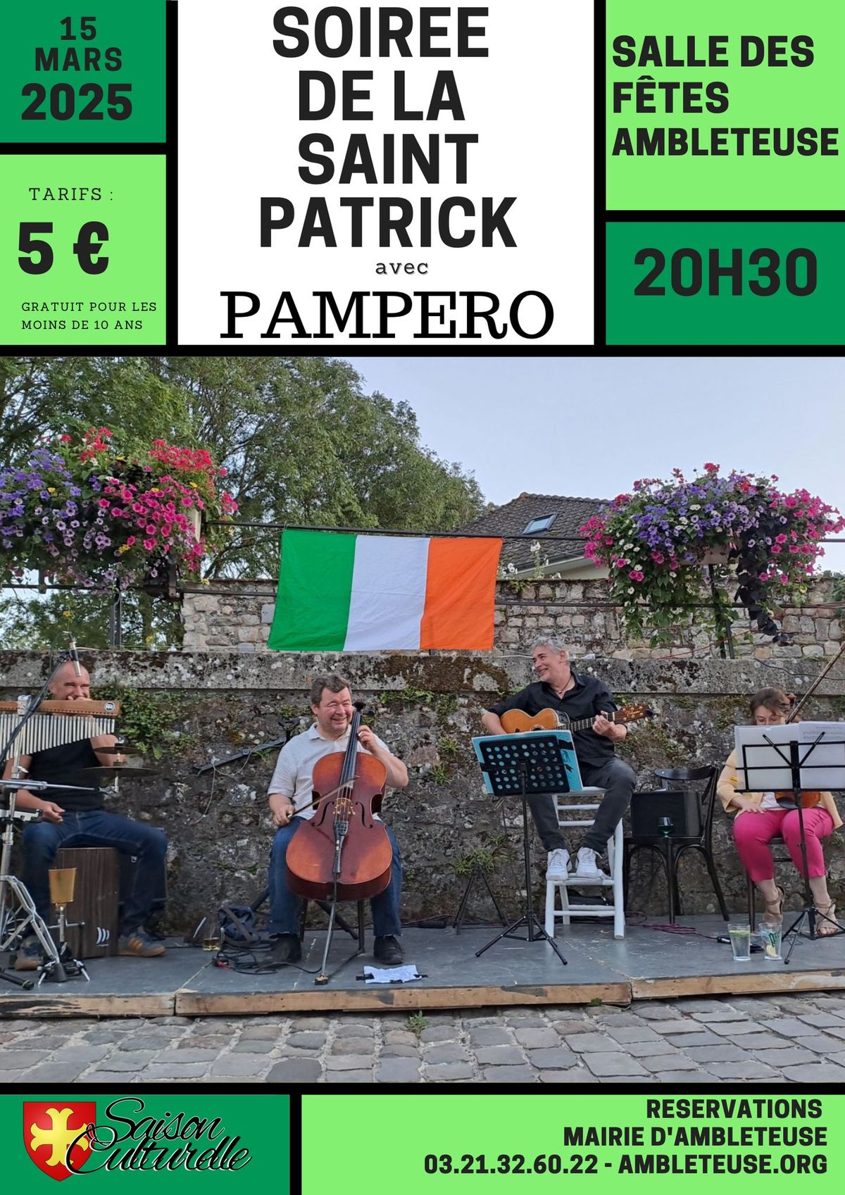 Soir\u00e9e de La Saint Patrick avec Pampero