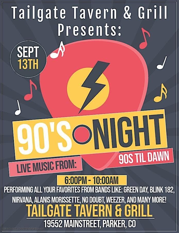 90's Night at Tailgate Tavern