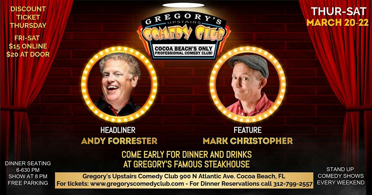 Thur Mar 20 - Sat Mar 22  Gregory's Comedy Club