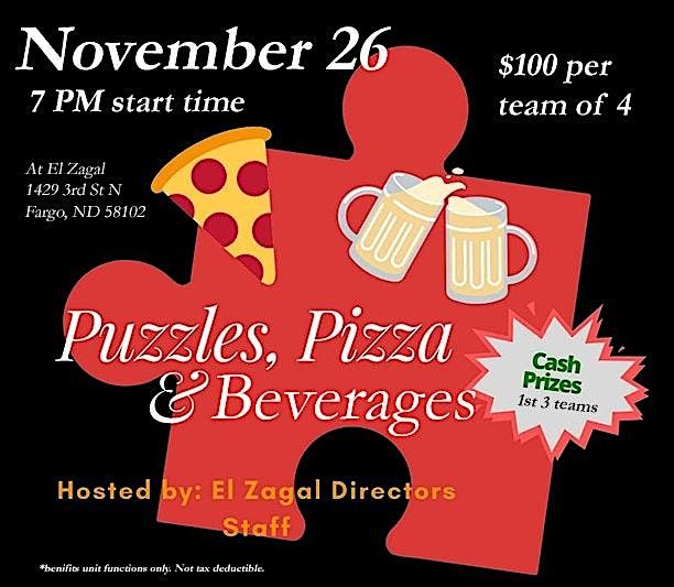 Pizza, Puzzles &  Beverages
