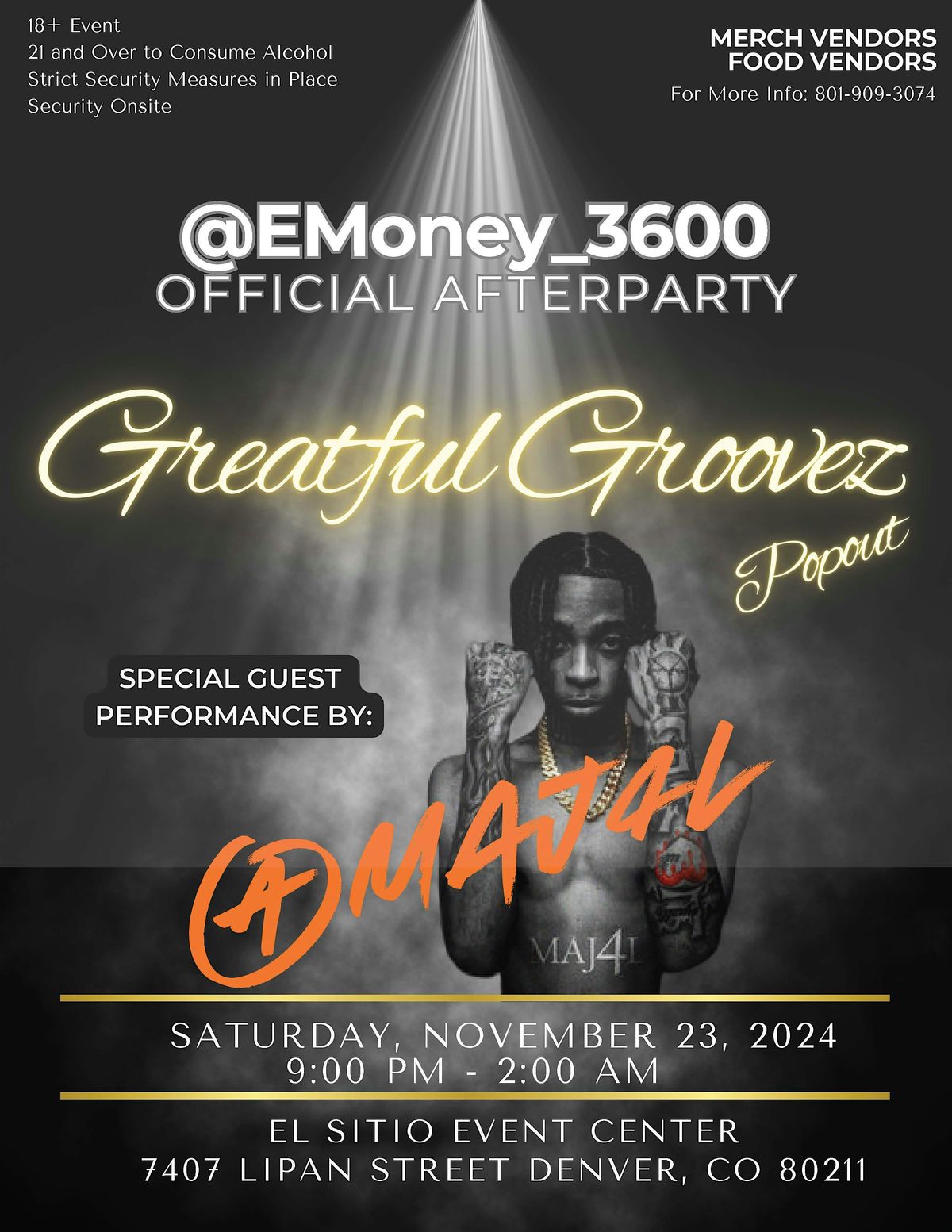 Grateful Groovez Popout W\/@maj4l  & The @EMoney_3600  Official After Party