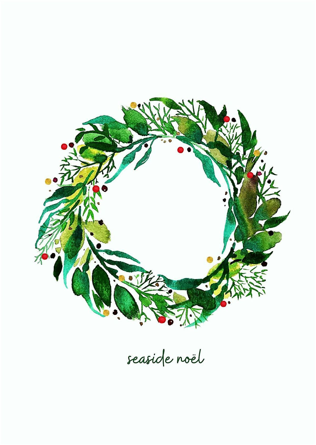 Watercolor a Seaside Holiday Wreath