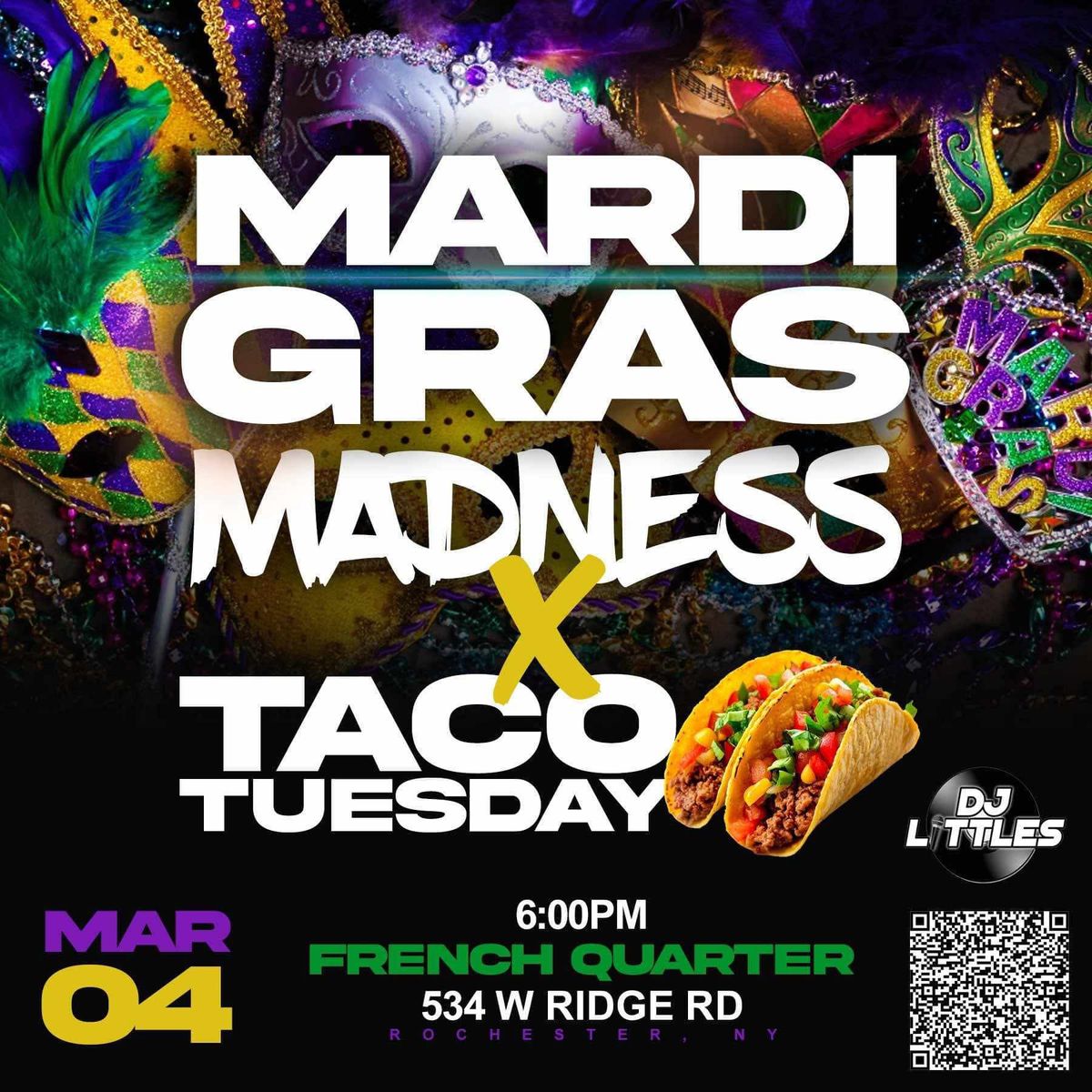 Mardi Gras Madness\ud83c\udfad X Taco Tuesday\ud83c\udf2e