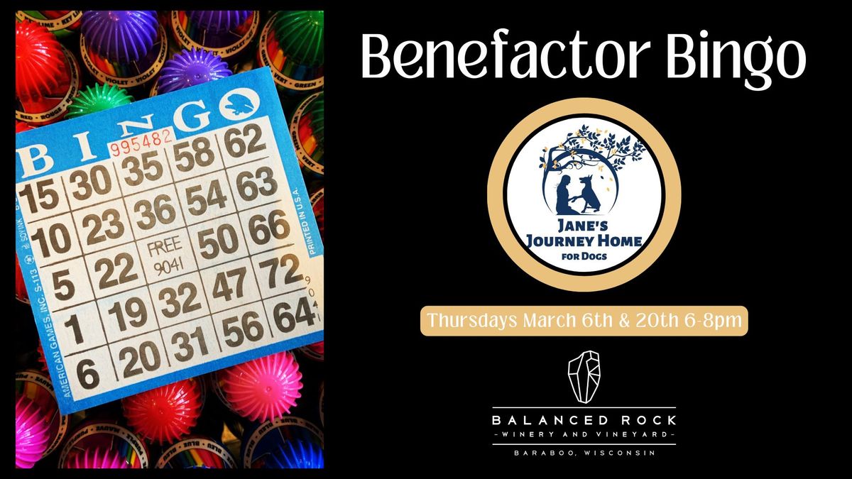 Benefactor Bingo - Jane's Journey Home for Dogs