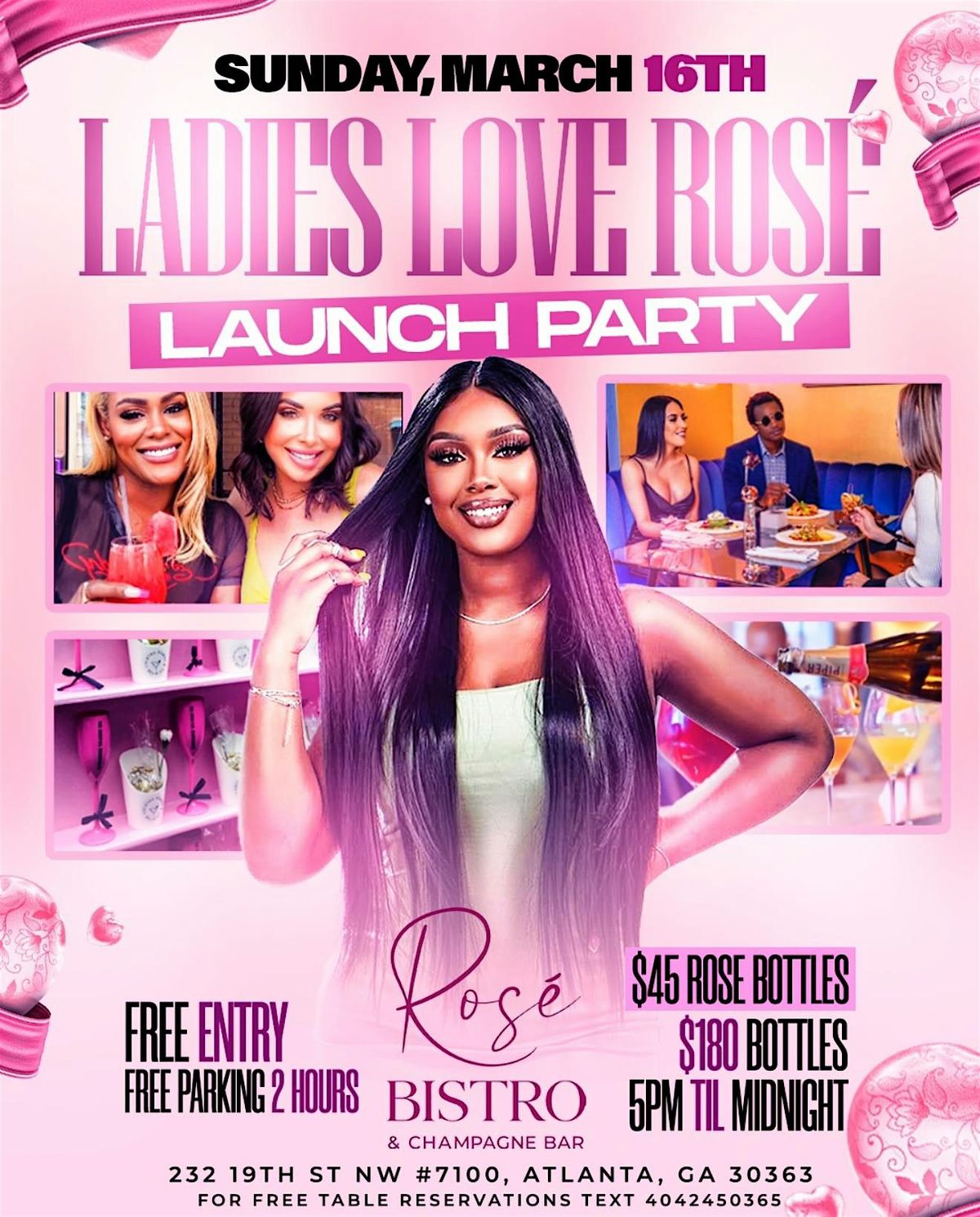 Ladies Love Rose Sunday Day Party. Sunday March 16th at Rose Champagne Bar