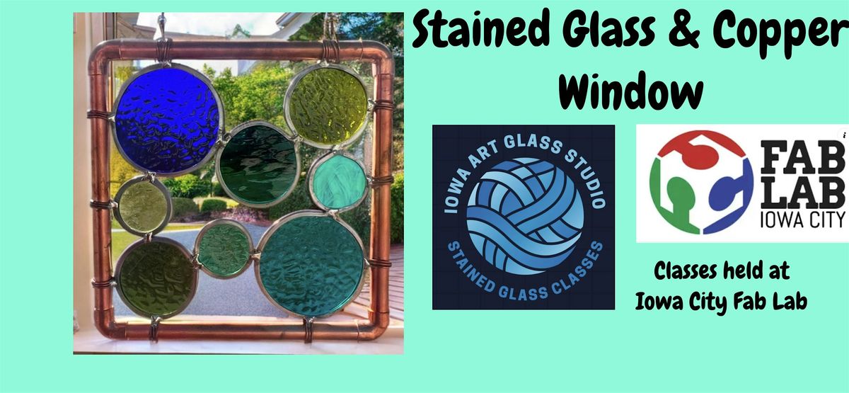 DIY Stained Glass & Copper Window Panel 8x8 inches