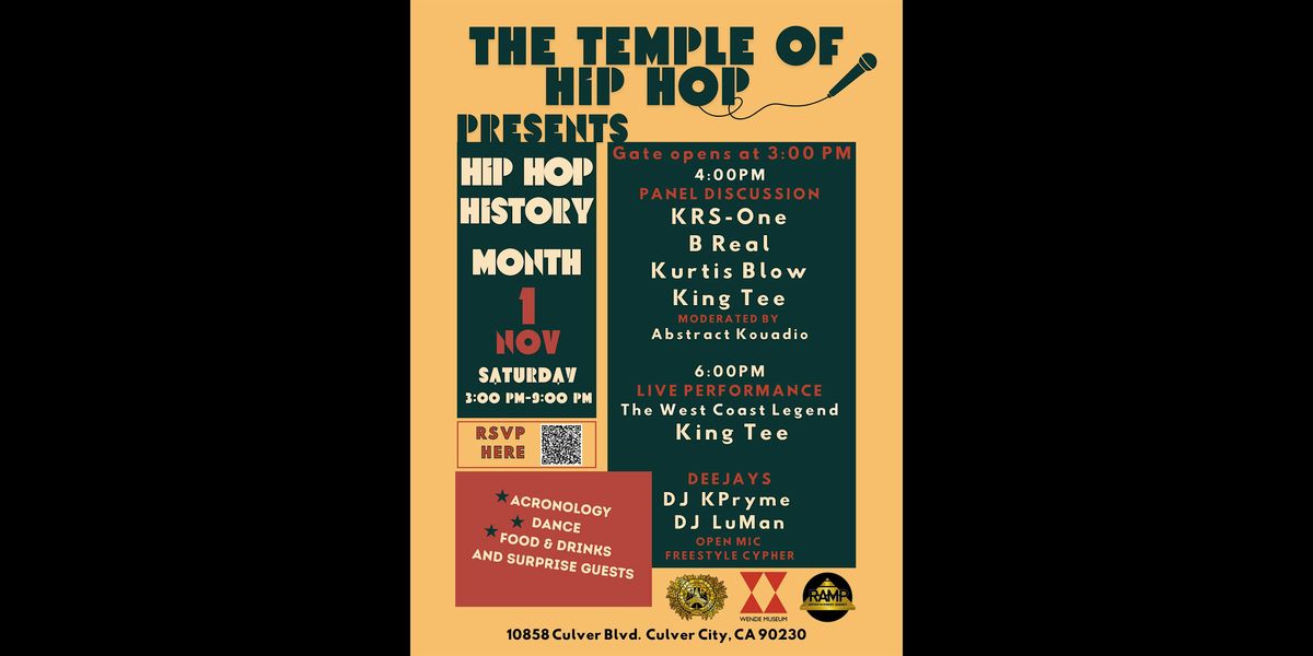 The Temple of Hip Hop Presents: Hip Hop History Month Celebration