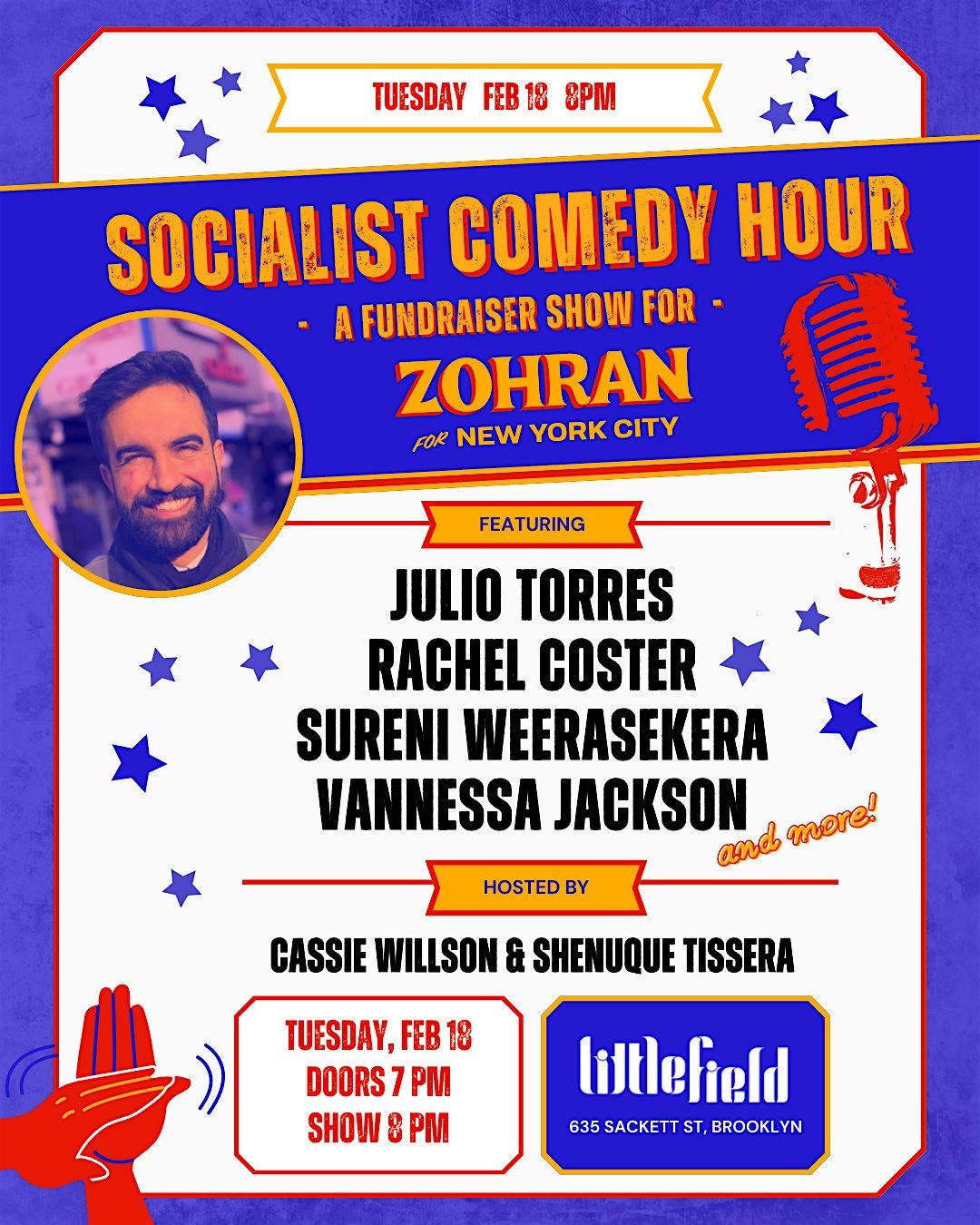 Socialist Comedy Hour: A Fundraiser Show for the Zohran Mayoral Campaign