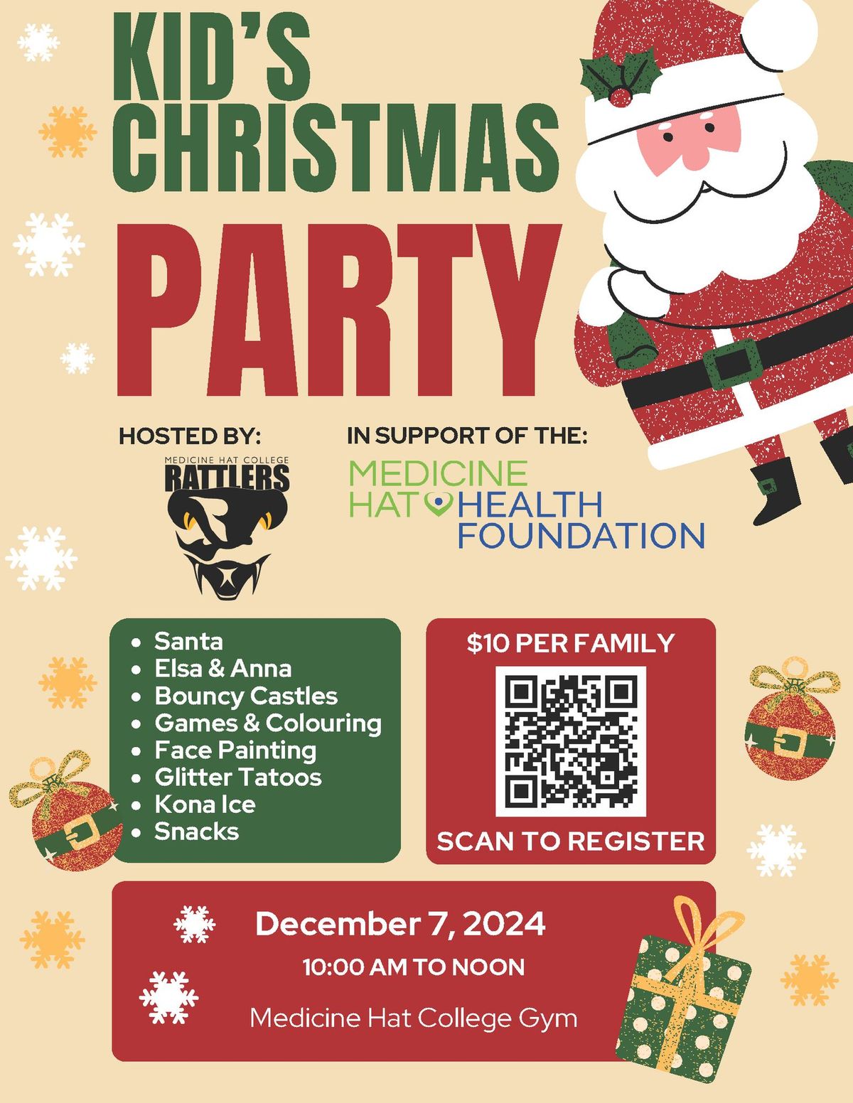 KIDS CHRISTMAS PARTY! - Hosted by your MHC Rattlers