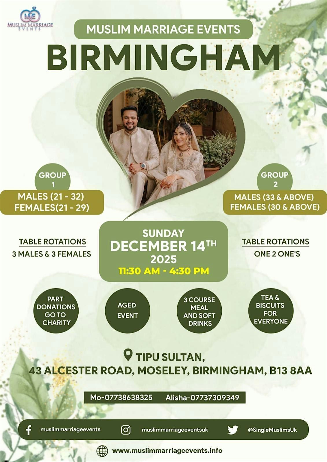 Muslim Marriage Event Birmingham - 2 Age Groups
