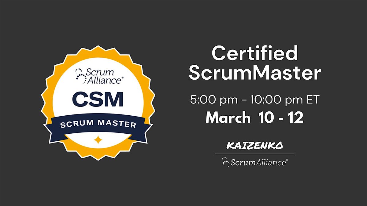 Certified Scrum Master Certification (CSM) - Night Class