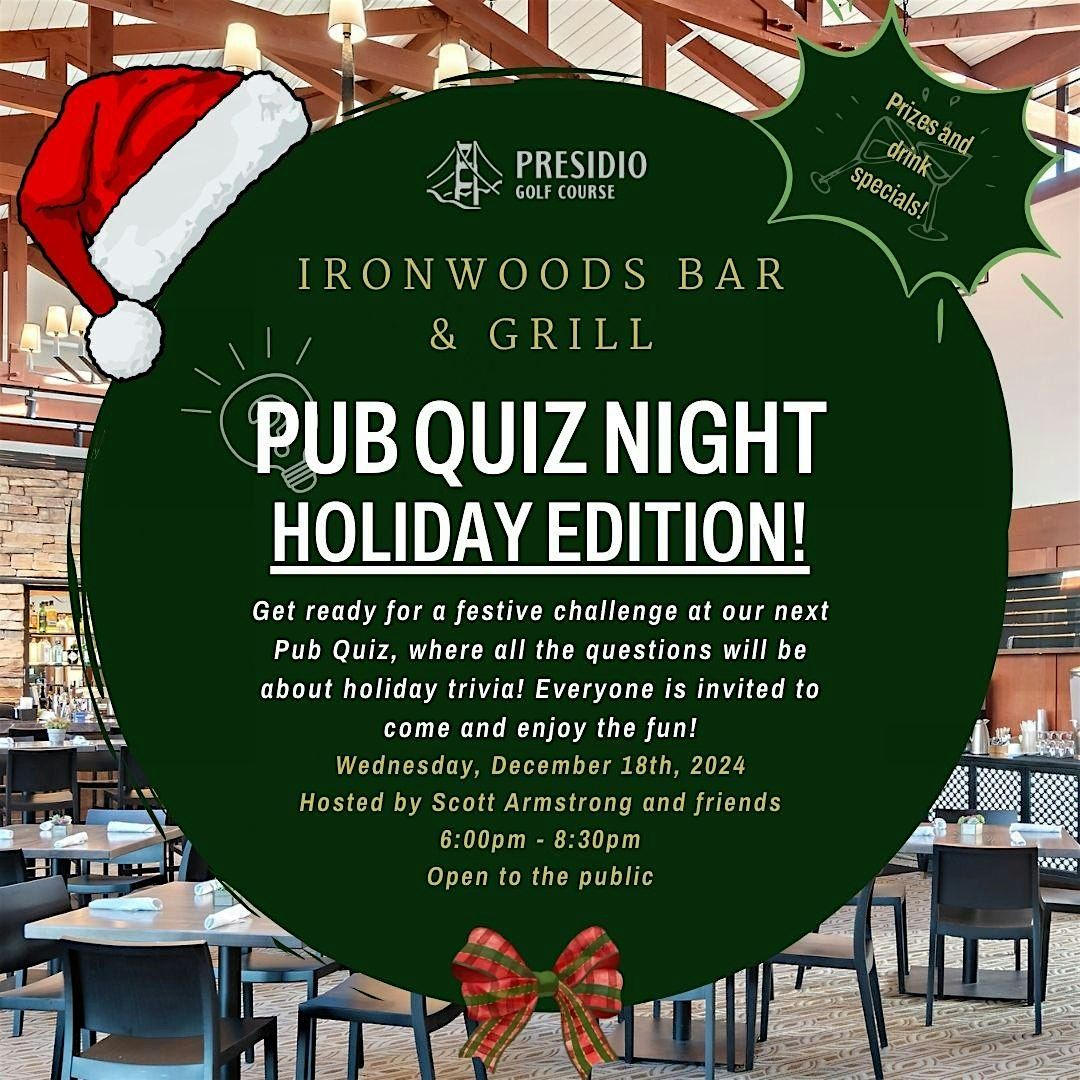 December Pub Quiz at Presidio Golf Course