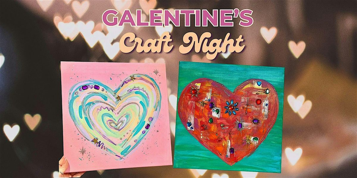 Galentine's Craft Night Heart Painting