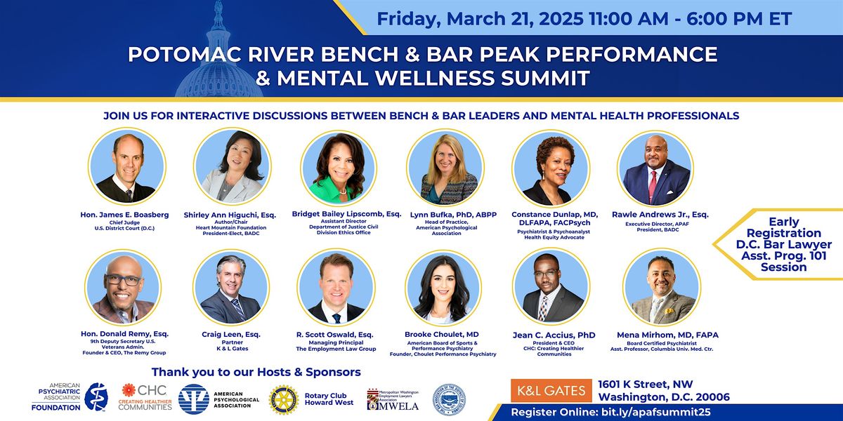 2025 Potomac River Bench & Bar Peak Performance and Mental Wellness Summit