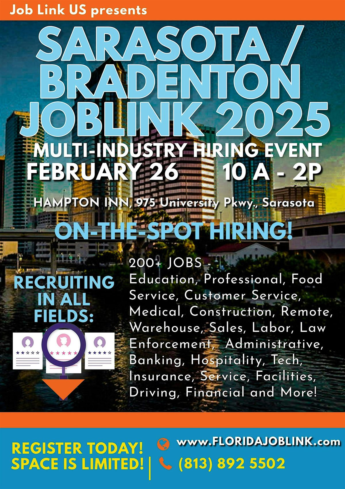 JOB FAIR - SARASOTA BRADENTON TAMPA BAY JOBLINK 2025