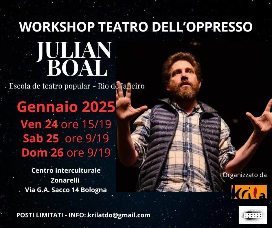 Teatro dell'Oppresso con JULIAN BOAL, 24 25 26 Gennaio 2025