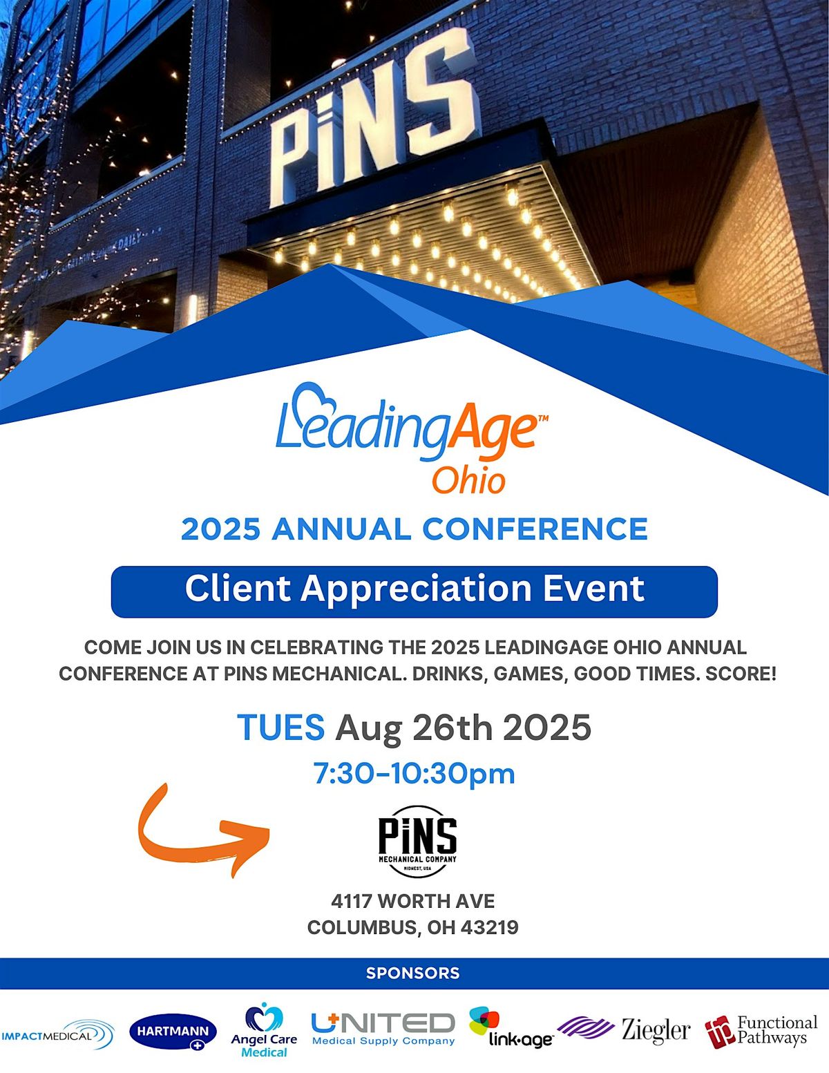 LeadingAge Ohio 2025 Client Appreciation Event at Pins!