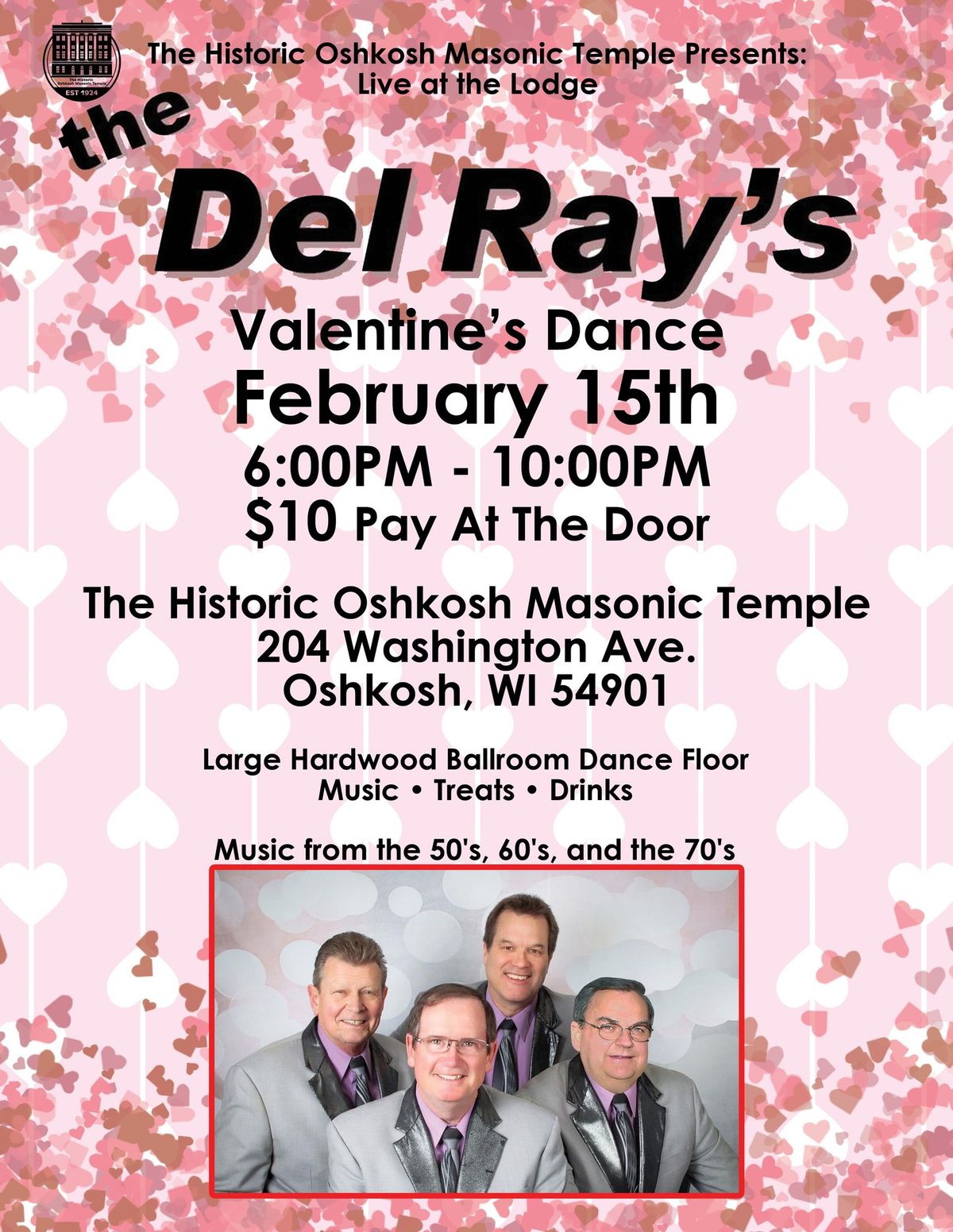 The Del Rays LIVE @The Historic Masonic Temple of Oshkosh 