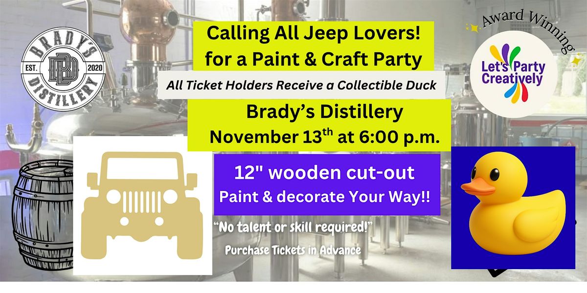 Jeep Lover's Paint Party & DIY with a Free Collectible duck!
