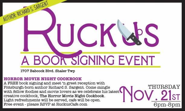 Book Signing Event \u2022 Horror Movie Night Cookbook