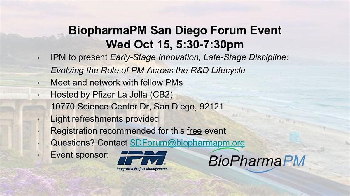 BioPharma PM San Diego Forum Event