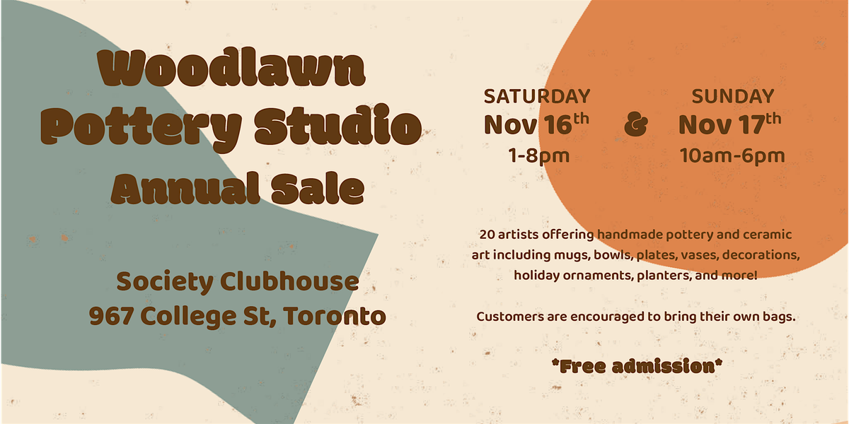 Woodlawn Pottery Holiday Sale!