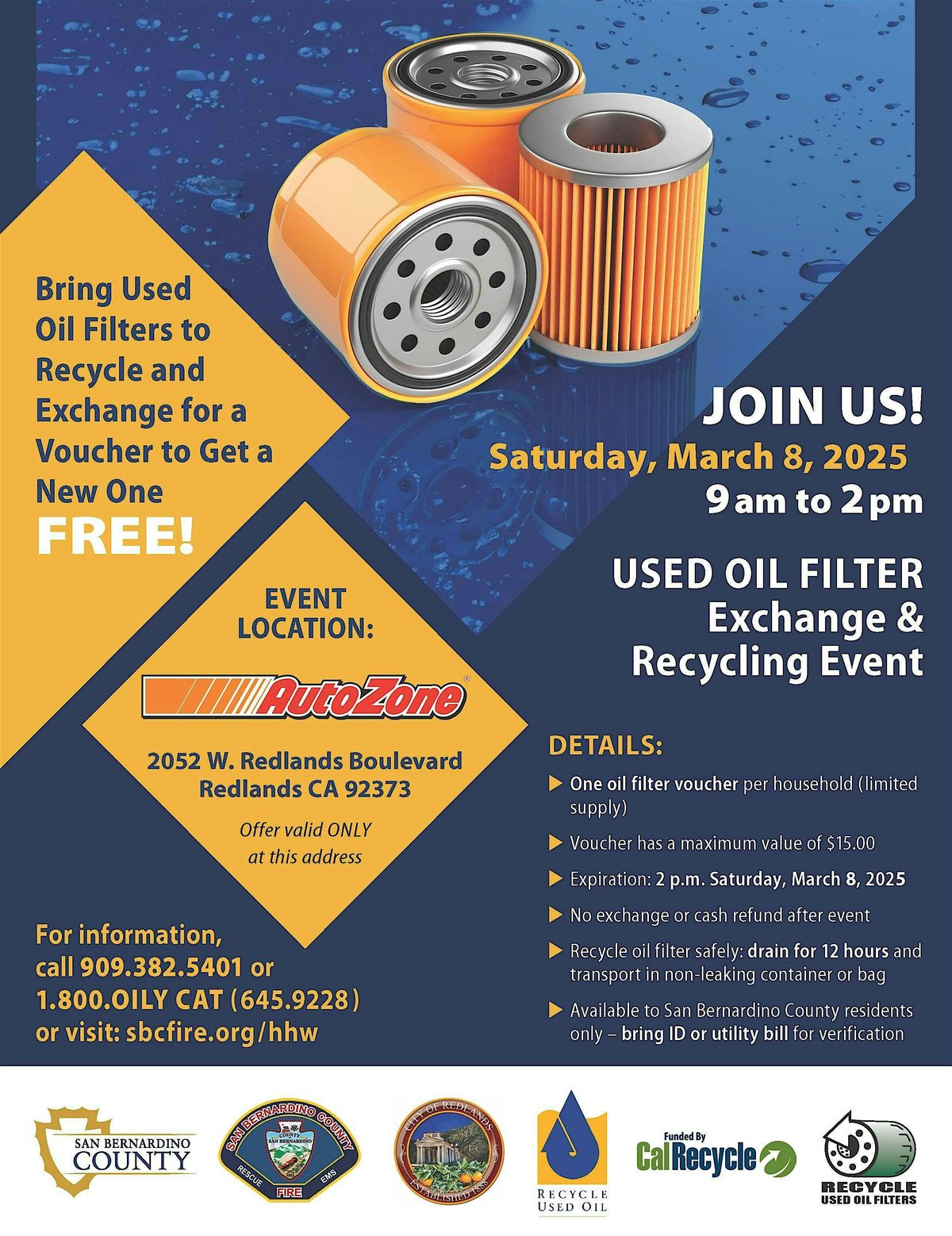 Redlands Used Oil Filter Event