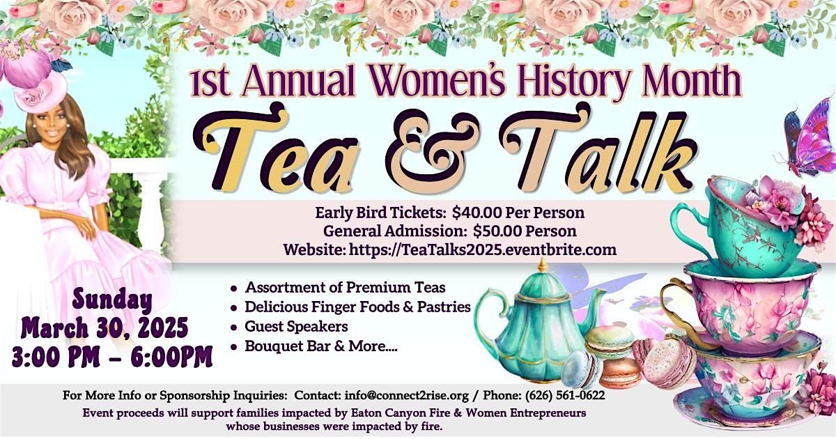 TEA & TALK SOIR\u00c9E: CELEBRATING WOMEN'S HISTORY MONTH - PASADENA