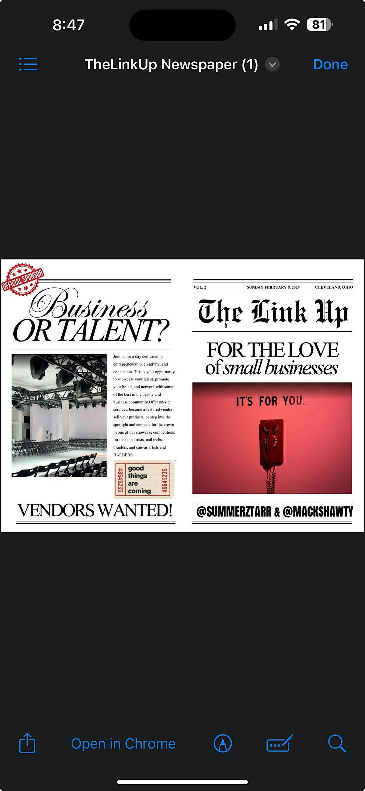 THE LINK UP - FOR THE LOVE OF SMALL BUSINESSES