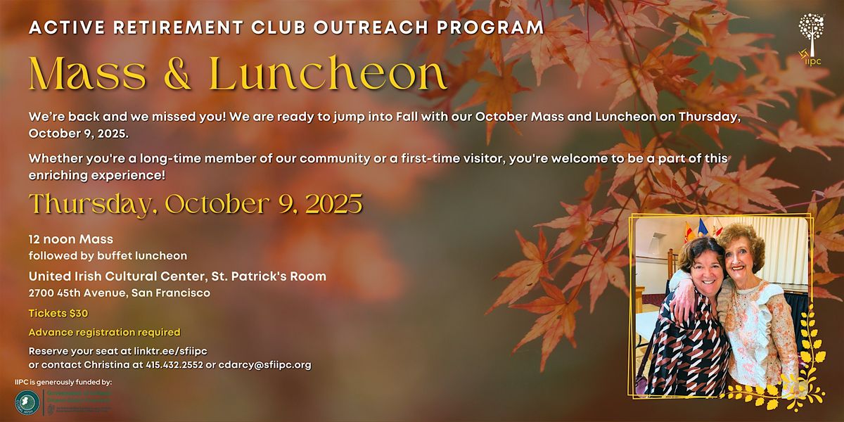 Active Retirement Mass and Luncheon | Thursday, October 9, 2025