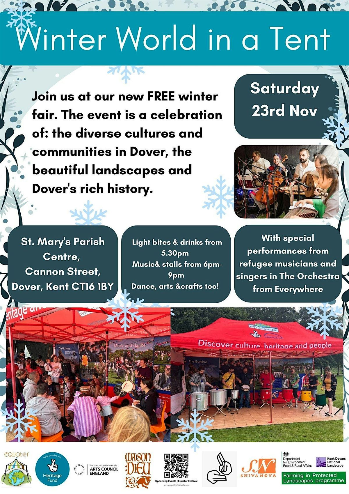 Winter World in a Tent fair with stalls, world food + performances -  Dover