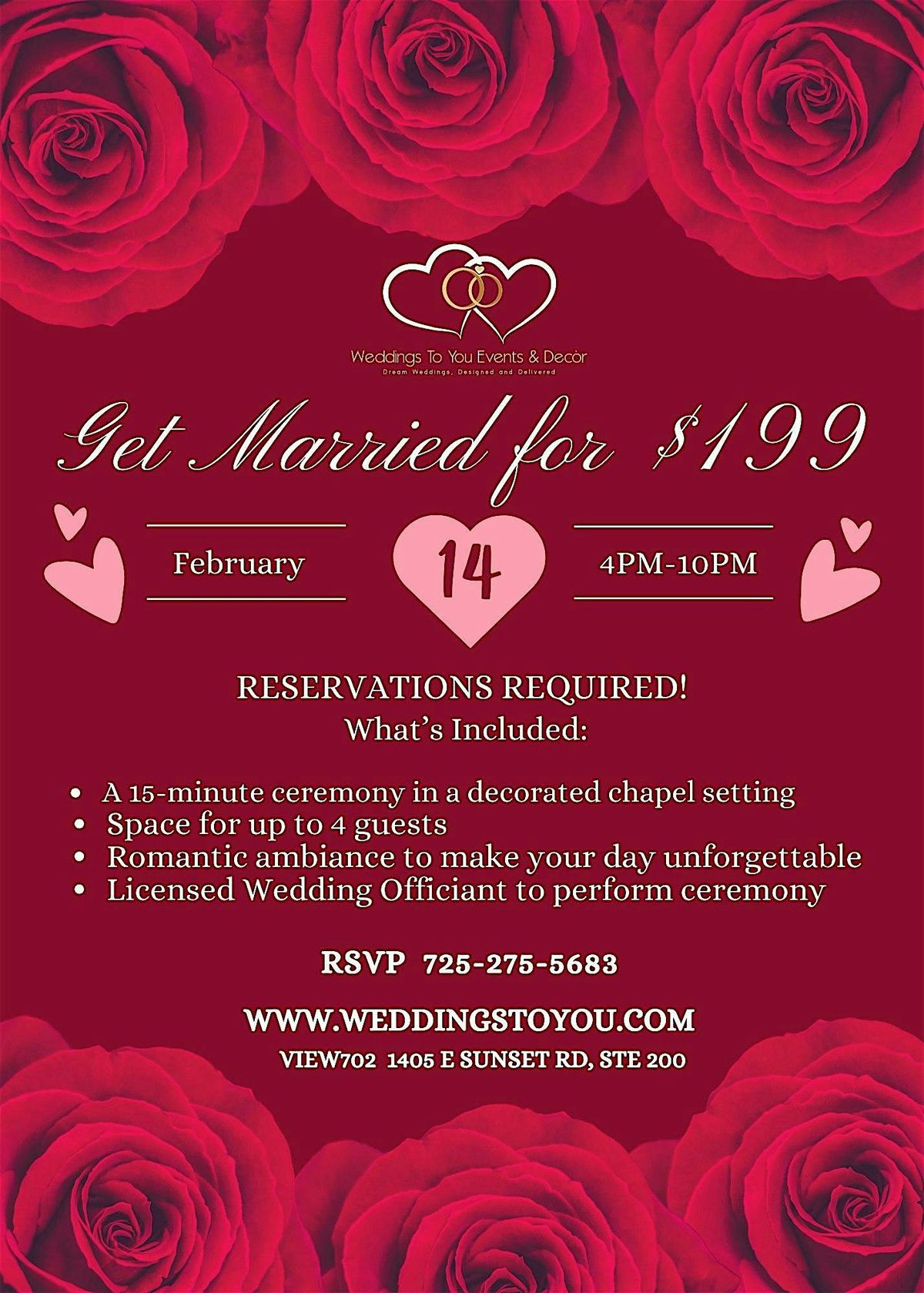 Tie the Knot for $199:  Valentine's Day Special in Las Vegas