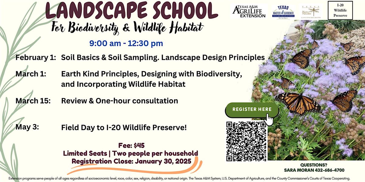 Landscape School for Biodiversity & Wildlife Habitat (4-Day Event)