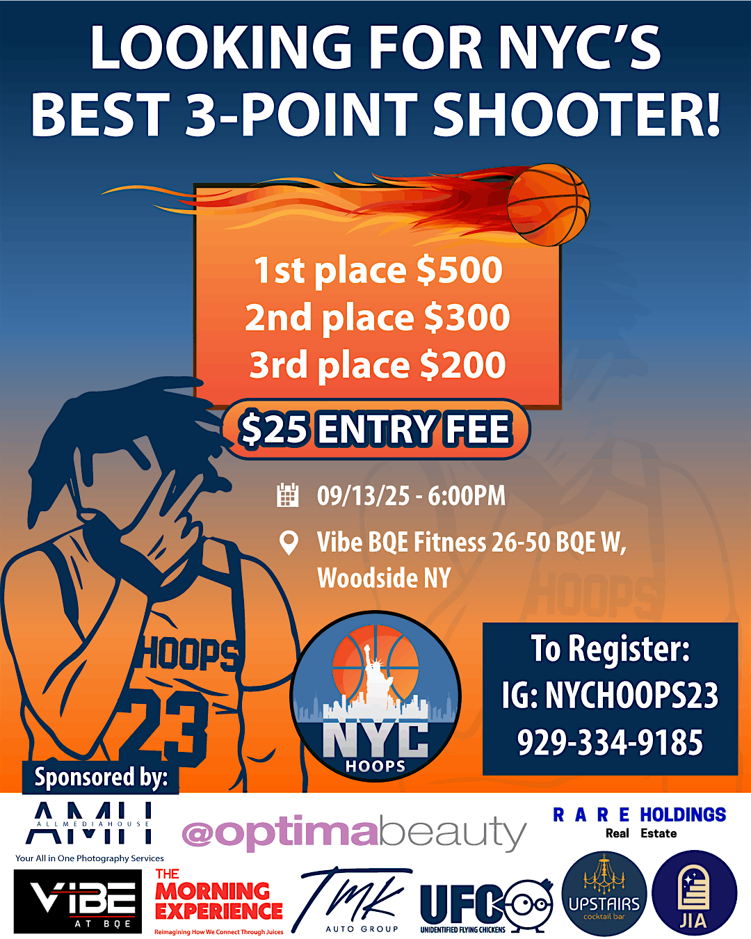 NYC- 3 POINT CONTEST- $1000 CASH PRIZES