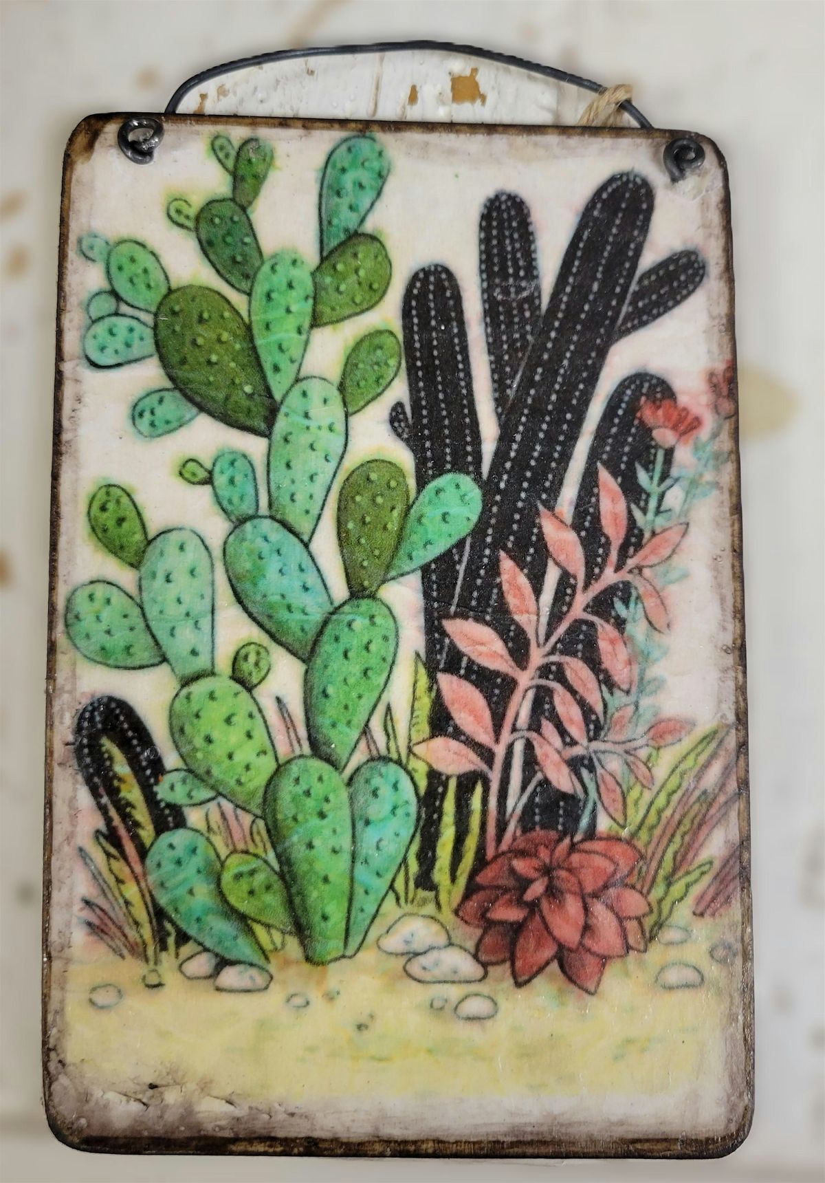 Del Sol Design - Saguaro Cactus Decoupage  Class