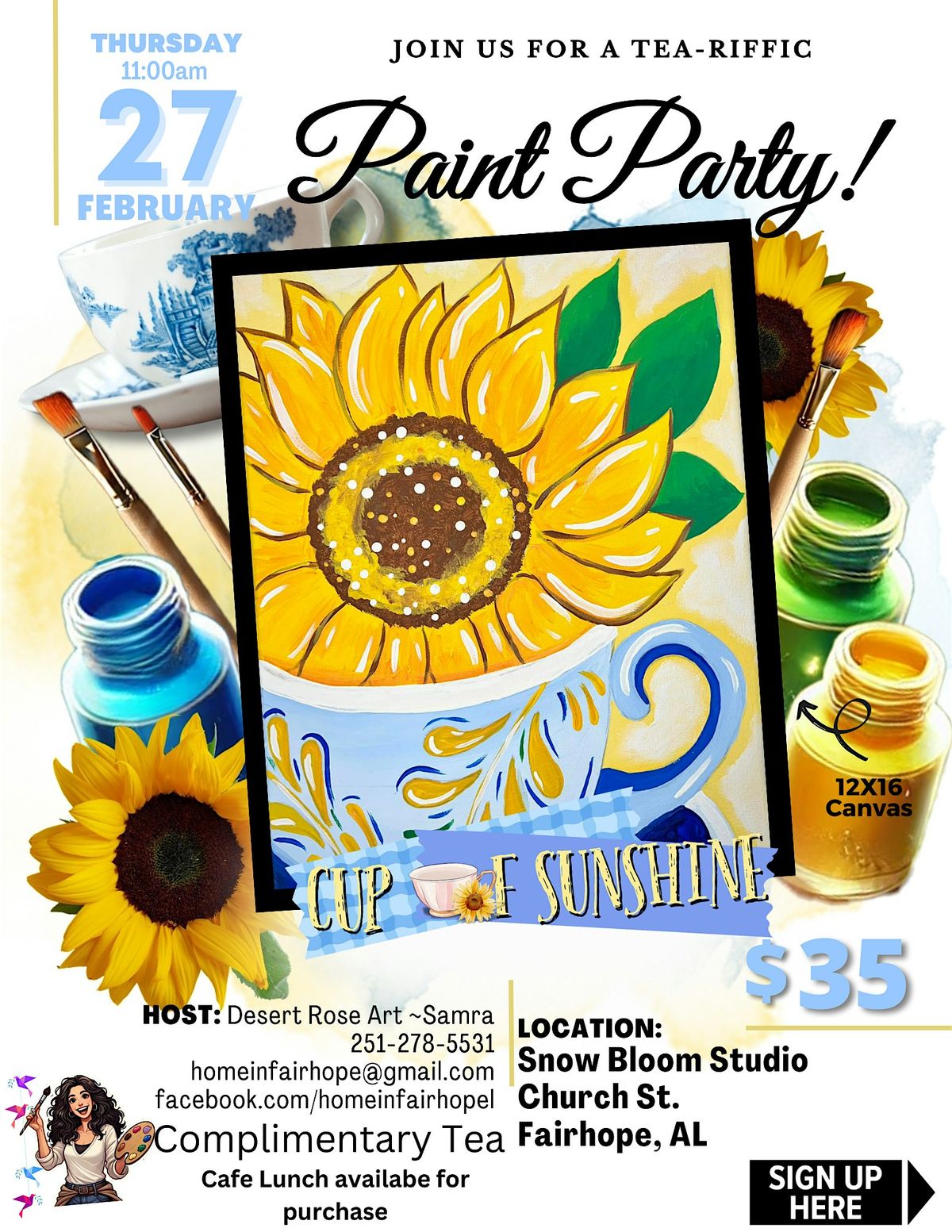 Desert Rose Cup of Sunshine Paint Party!