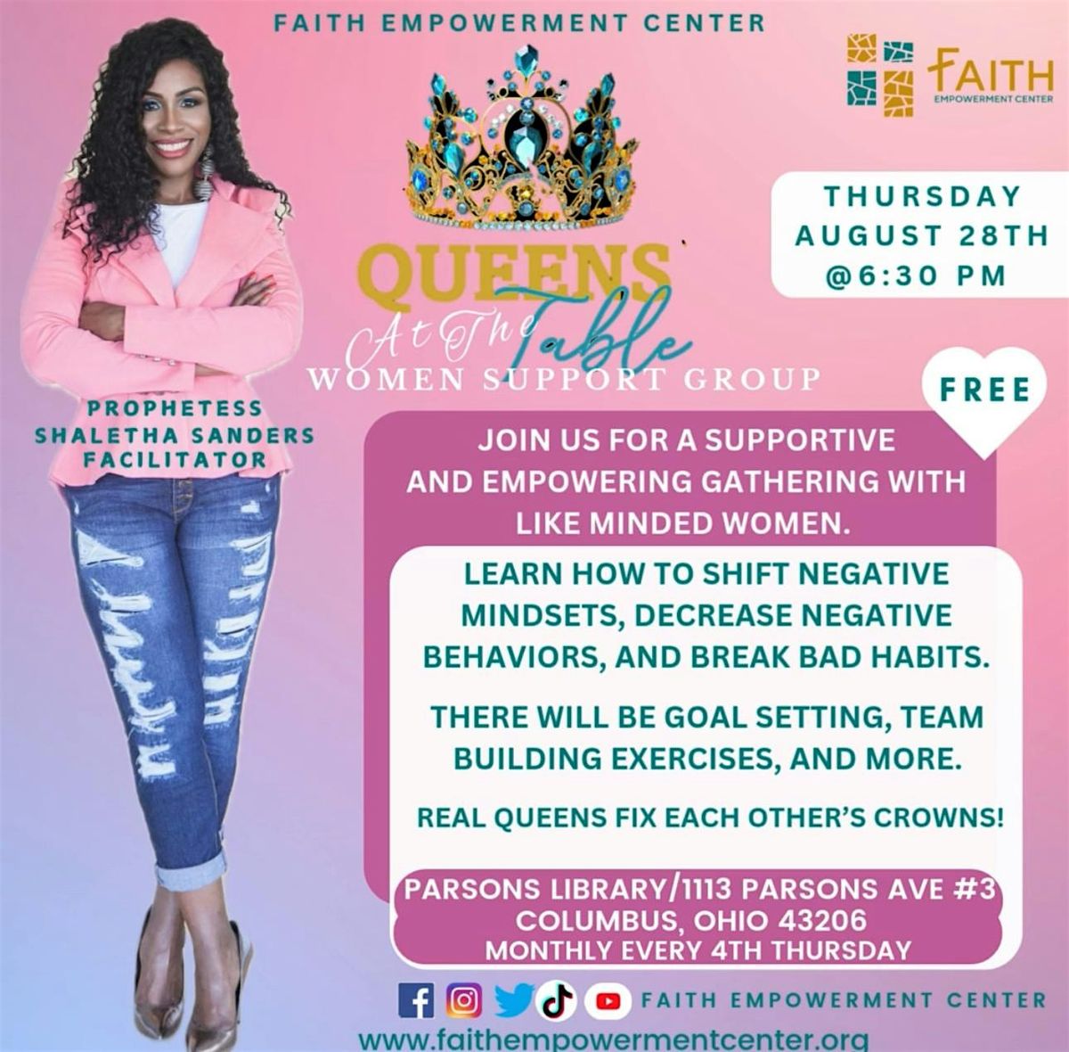 Faith Empowerment Center's Queens At The Table Women Support Group