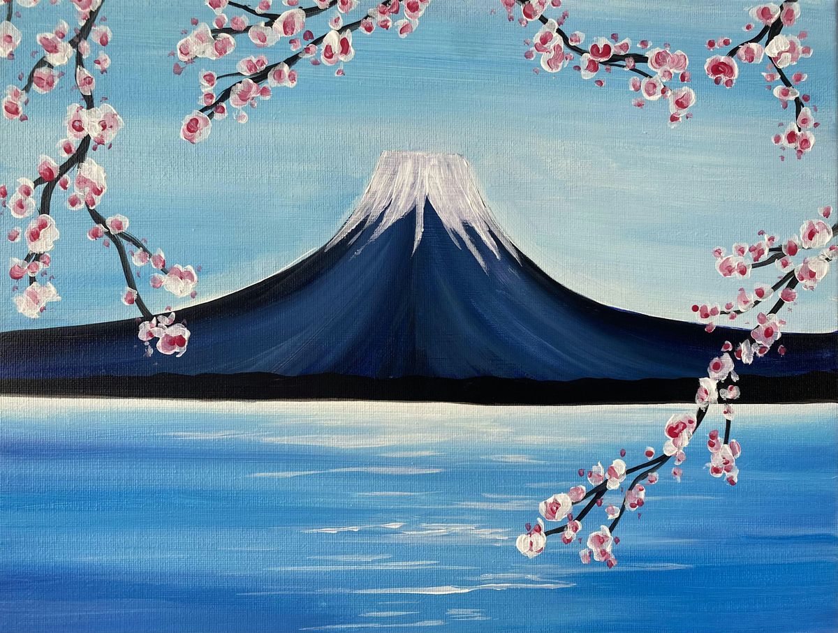 Mt Fuji Views Paint and Wine Night! Fun creative night out!