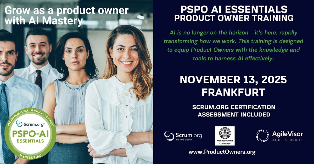 Product Owner - AI Essentials (PSPO-AIE). A Scrum.org Certified Training.