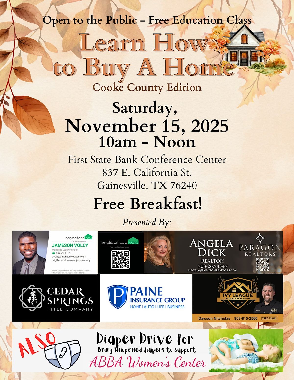 Learn How to Buy a Home (Free Home Buying Class) Breakfast Included
