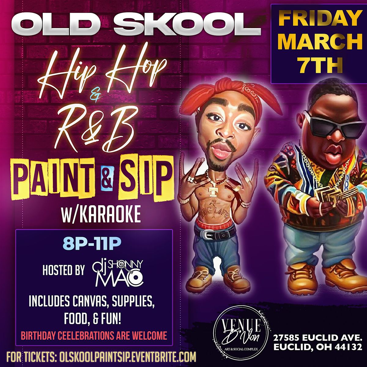 Ol Skool Hip Hop & R&B Paint & Sip