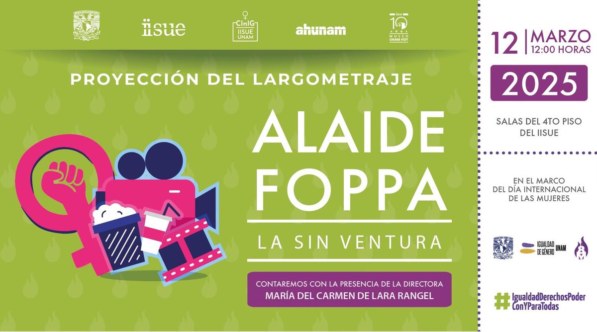 Proyecci\u00f3n del largometraje: Alaide Foppa. La sin ventura