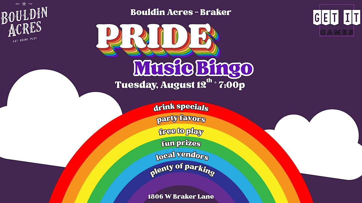 Bouldin Acres PRIDE Music Bingo