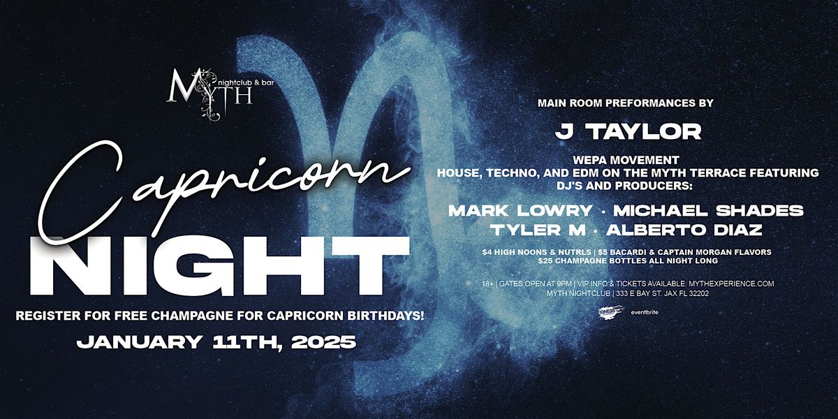 Saturday Night at Myth Nightclub - Capricorn Edition | 1.11.25