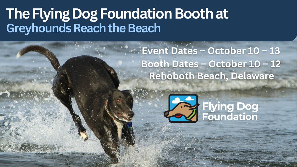 The Flying Dog Foundation Booth at Greyhounds Reach the Beach