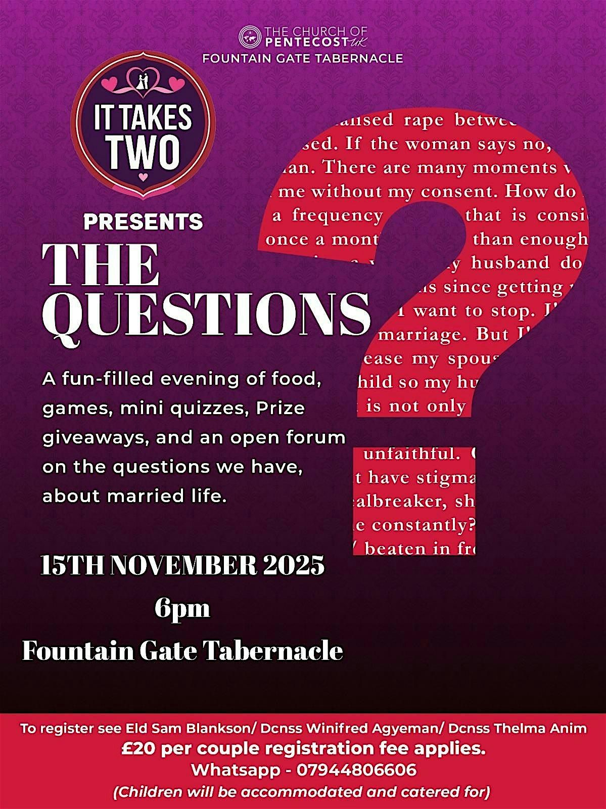 PIWC FGT IT TAKES TWO Presents THE QUESTIONS